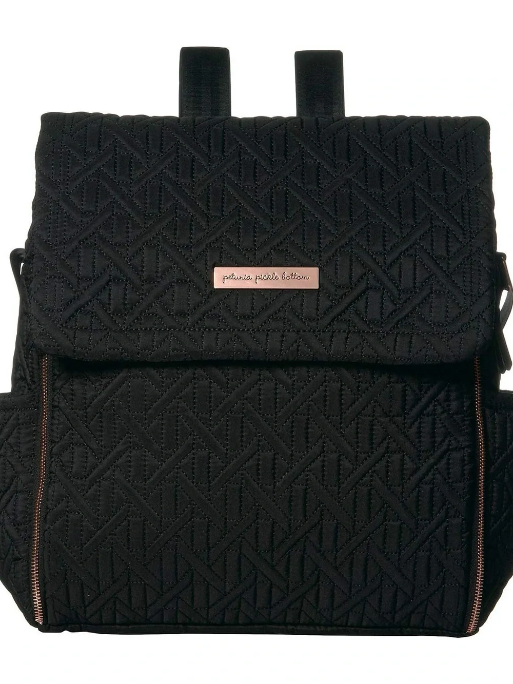 Petunia Pickle Bottom Black Quilted Backpack with Rose-Gold Accent - Diaper Bag